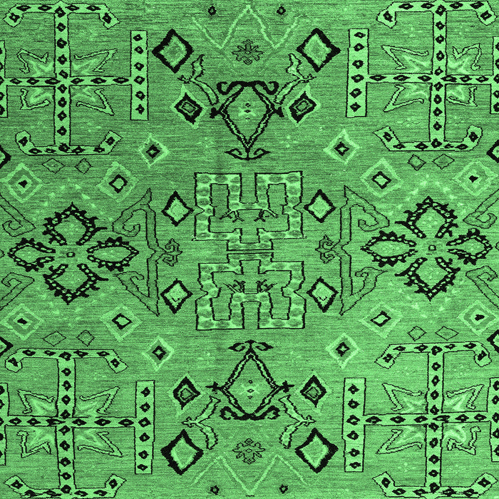 Square Abstract Emerald Green Modern Rug, abs4560emgrn