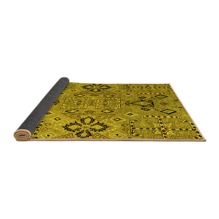 Sideview of Abstract Yellow Modern Rug, abs4560yw