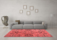 Machine Washable Abstract Red Modern Rug, wshabs4560red