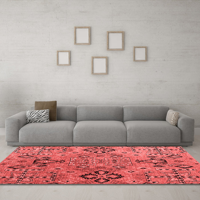 Modern Red Washable Rugs