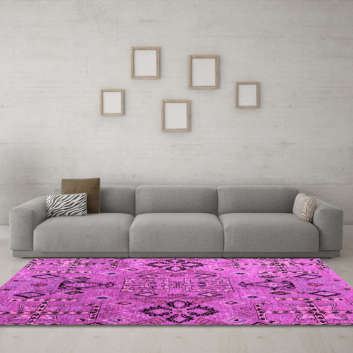 Machine Washable Abstract Pink Modern Rug in a Living Room, wshabs4560pnk