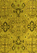 Machine Washable Abstract Yellow Modern Rug, wshabs4560yw