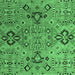 Square Machine Washable Abstract Emerald Green Modern Area Rugs, wshabs4560emgrn