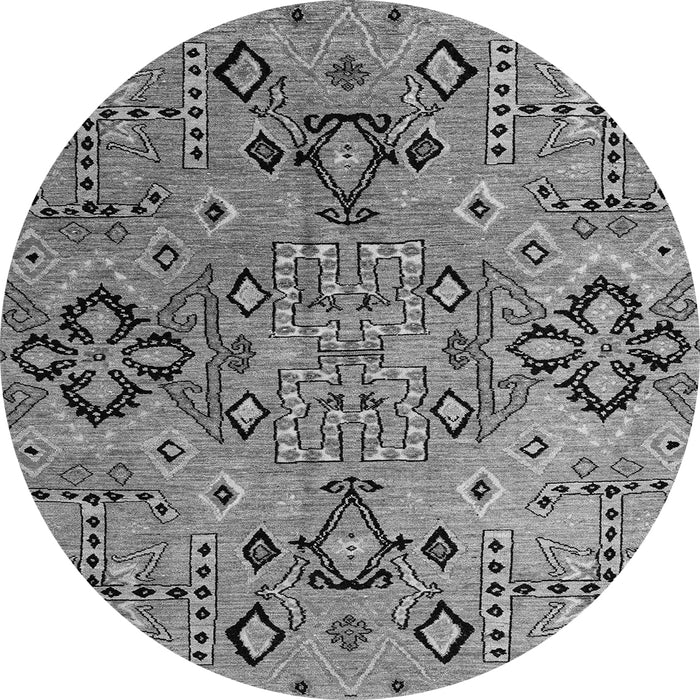 Round Abstract Gray Modern Rug, abs4560gry