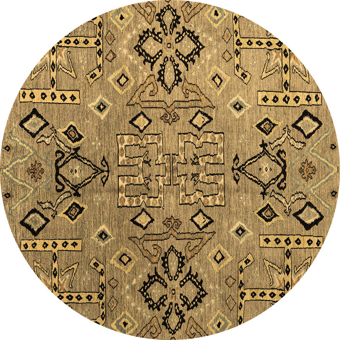 Round Machine Washable Abstract Brown Modern Rug, wshabs4560brn