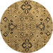 Round Machine Washable Abstract Brown Modern Rug, wshabs4560brn