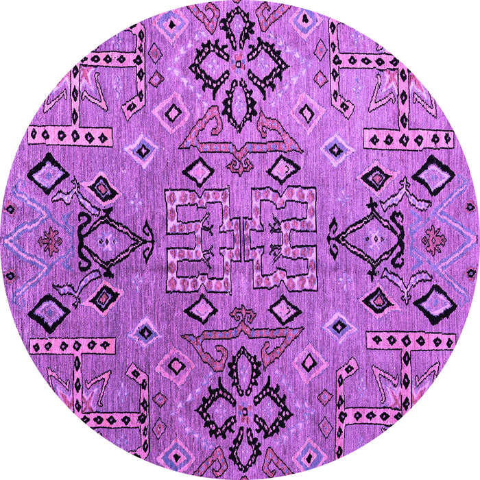 Round Abstract Purple Modern Rug, abs4560pur