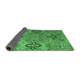 Sideview of Abstract Emerald Green Modern Rug, abs4560emgrn