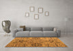 Machine Washable Abstract Orange Modern Area Rugs in a Living Room, wshabs4560org