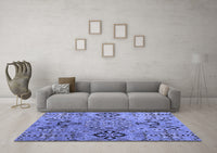 Machine Washable Abstract Blue Modern Rug, wshabs4560blu