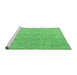 Sideview of Machine Washable Abstract Emerald Green Modern Area Rugs, wshabs4561emgrn