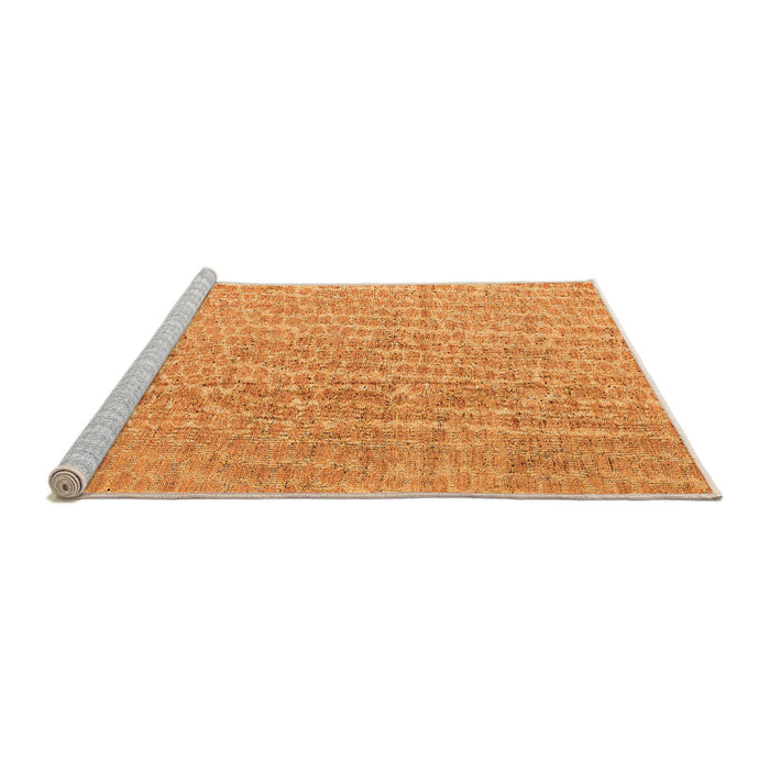 Sideview of Machine Washable Abstract Orange Modern Area Rugs, wshabs4561org