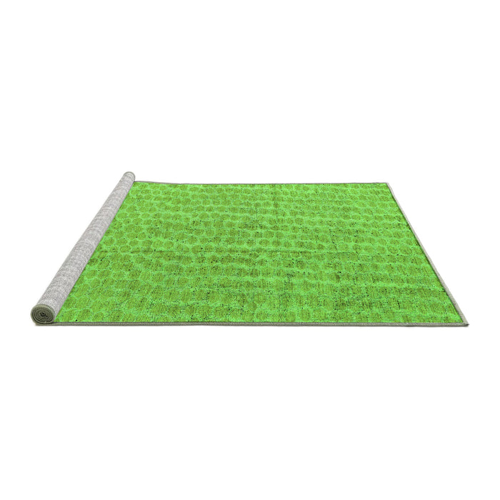 Sideview of Machine Washable Abstract Green Modern Area Rugs, wshabs4561grn