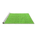 Sideview of Machine Washable Abstract Green Modern Area Rugs, wshabs4561grn