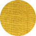 Round Abstract Yellow Modern Rug, abs4561yw