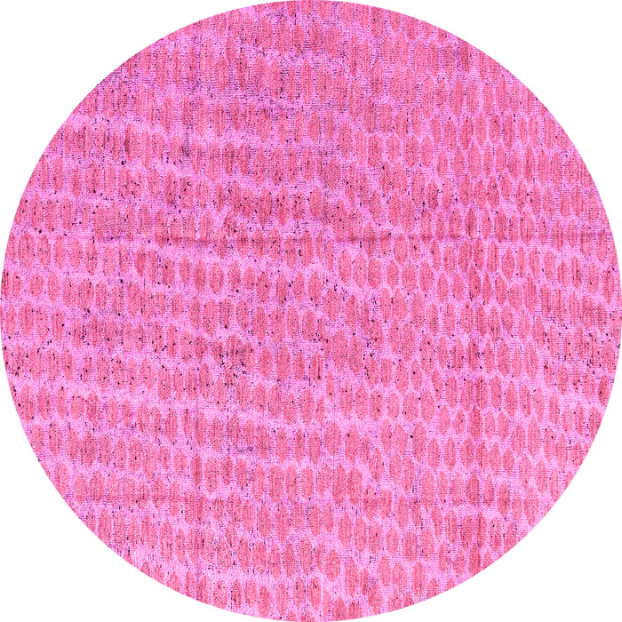 Round Abstract Pink Modern Rug, abs4561pnk