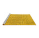 Sideview of Machine Washable Abstract Yellow Modern Rug, wshabs4561yw