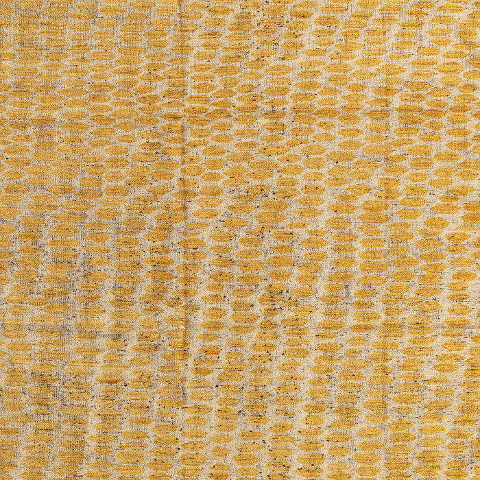 Square Machine Washable Abstract Chrome Gold Yellow Rug, wshabs4561