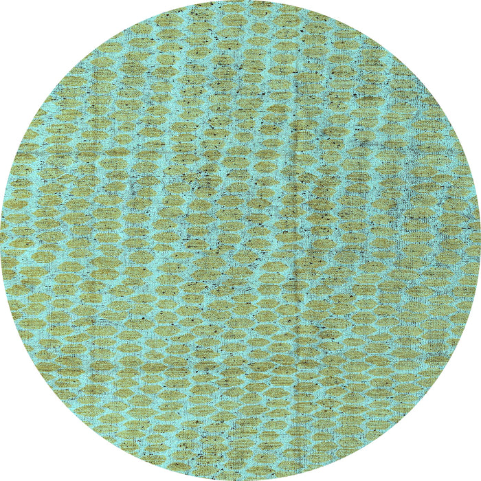 Round Abstract Light Blue Modern Rug, abs4561lblu
