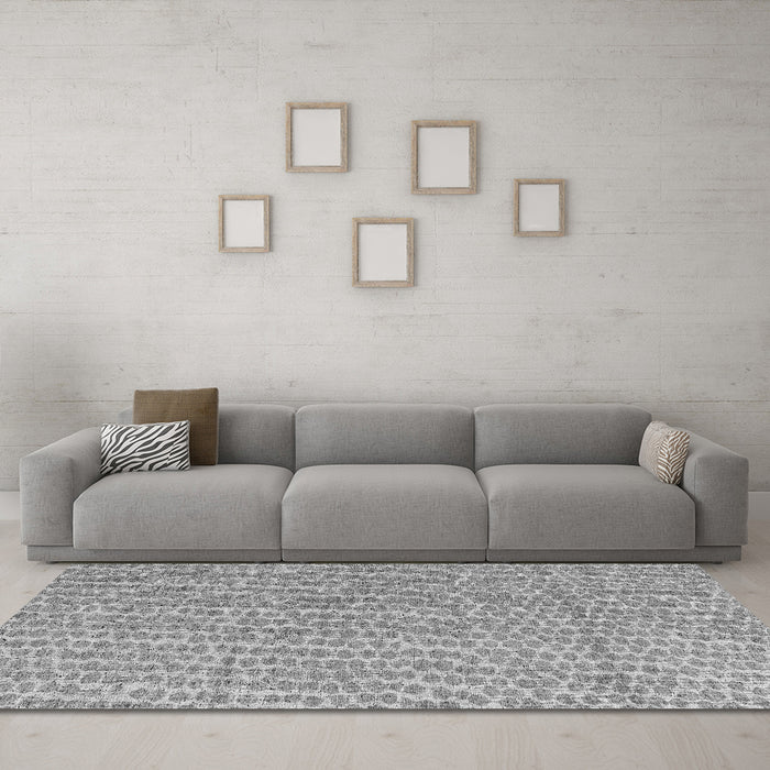 Machine Washable Abstract Gray Modern Rug in a Living Room,, wshabs4561gry