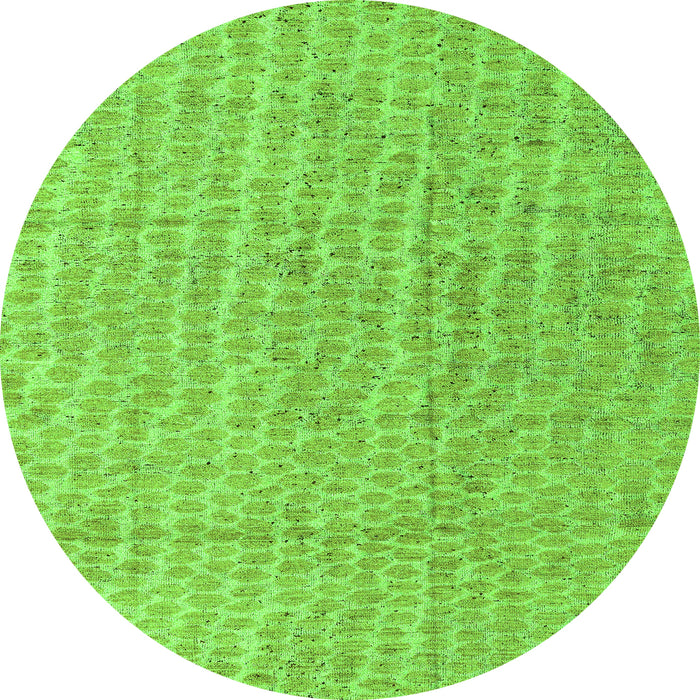 Round Machine Washable Abstract Green Modern Area Rugs, wshabs4561grn