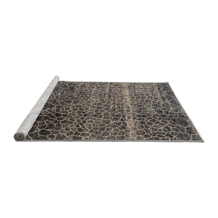 Sideview of Machine Washable Abstract Black Rug, wshabs4562