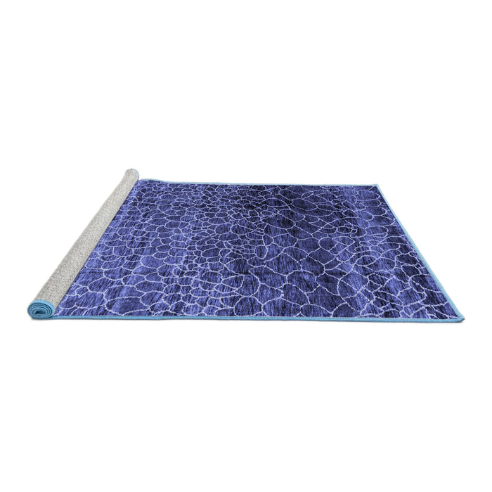 Sideview of Machine Washable Abstract Blue Modern Rug, wshabs4562blu