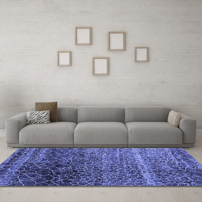 Machine Washable Abstract Blue Modern Rug in a Living Room, wshabs4562blu