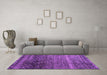 Machine Washable Abstract Purple Modern Area Rugs in a Living Room, wshabs4562pur