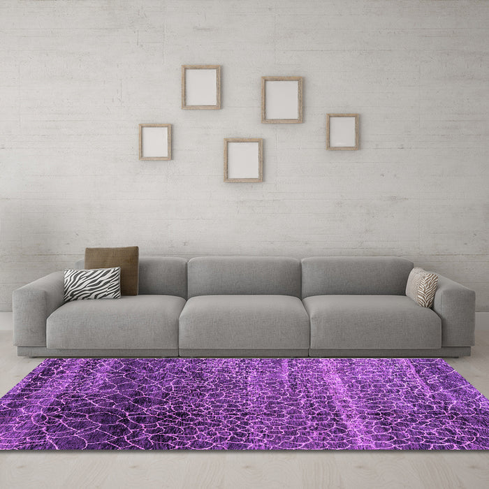 Machine Washable Abstract Purple Modern Area Rugs in a Living Room, wshabs4562pur