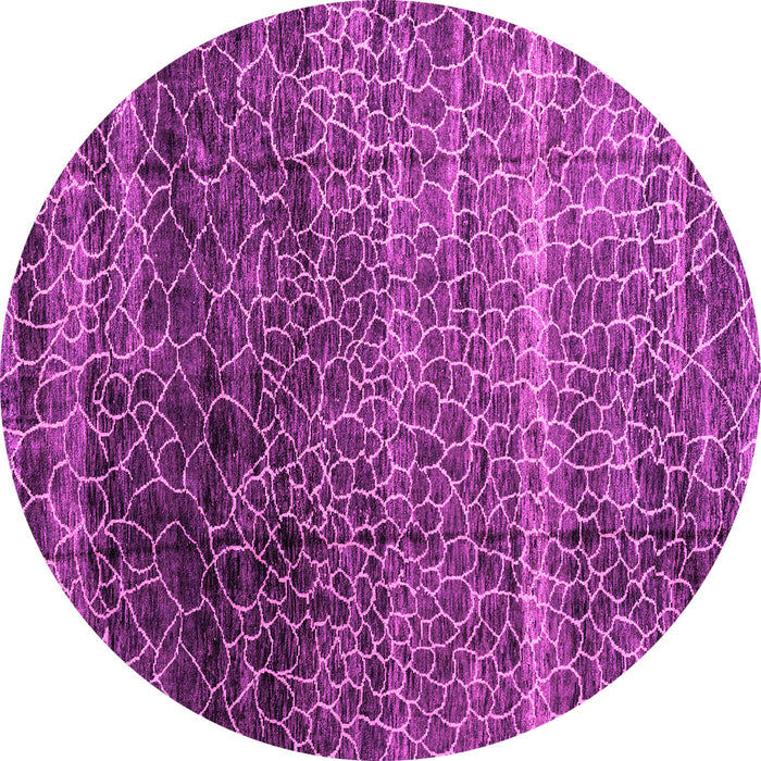 Round Machine Washable Abstract Pink Modern Rug, wshabs4562pnk