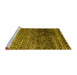 Sideview of Machine Washable Abstract Yellow Modern Rug, wshabs4562yw