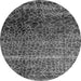 Round Abstract Gray Modern Rug, abs4562gry