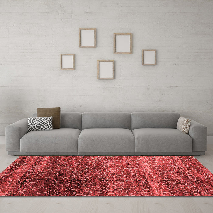 Modern Red Washable Rugs