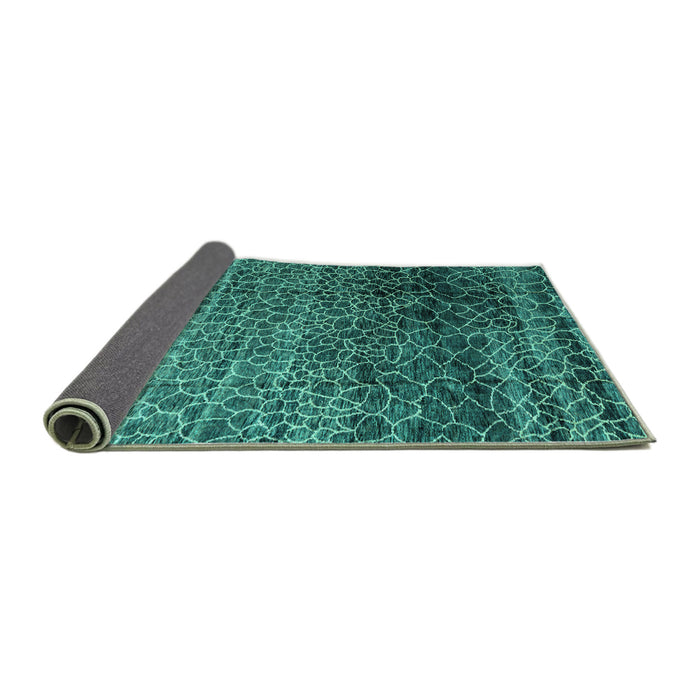 Sideview of Abstract Turquoise Modern Rug, abs4562turq