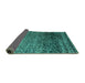 Sideview of Abstract Turquoise Modern Rug, abs4562turq