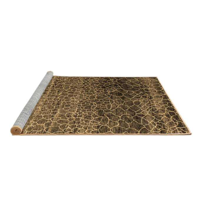 Sideview of Machine Washable Abstract Brown Modern Rug, wshabs4562brn