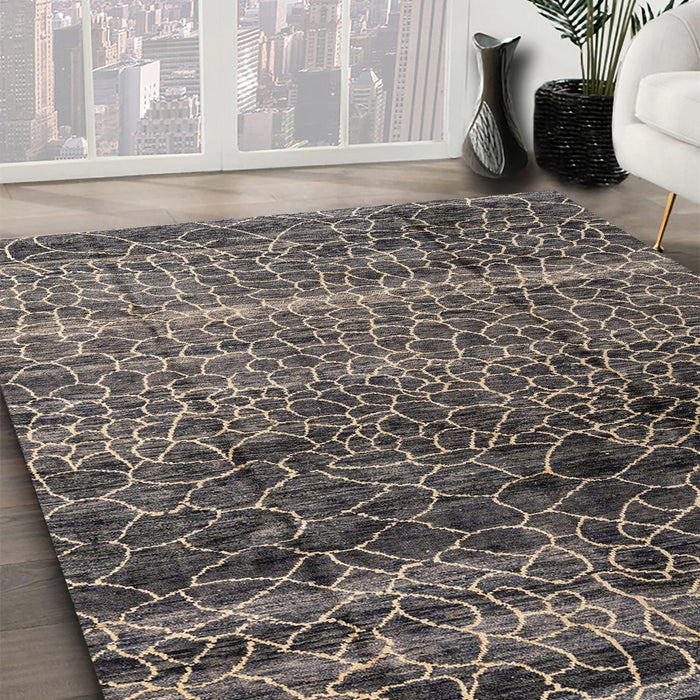 Machine Washable Abstract Black Rug in a Family Room, wshabs4562