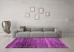 Machine Washable Abstract Pink Modern Rug in a Living Room, wshabs4562pnk