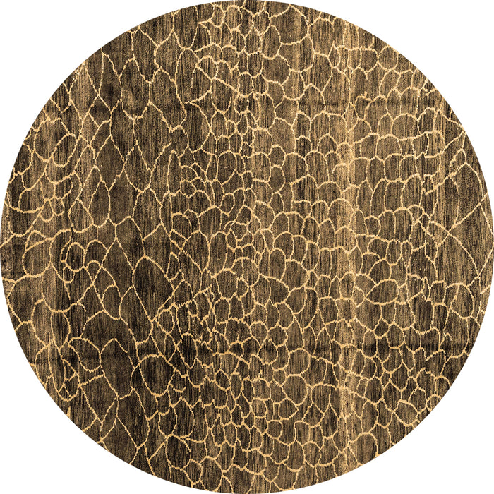 Round Abstract Brown Modern Rug, abs4562brn