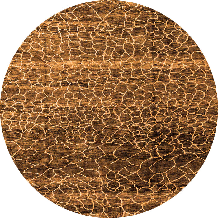 Round Abstract Orange Modern Rug, abs4562org