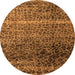 Round Abstract Orange Modern Rug, abs4562org