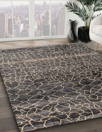 Abstract Black Modern Rug, abs4562