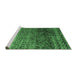 Sideview of Machine Washable Abstract Emerald Green Modern Area Rugs, wshabs4562emgrn