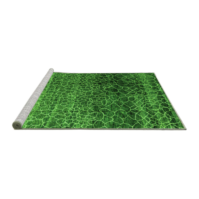 Sideview of Machine Washable Abstract Green Modern Area Rugs, wshabs4562grn