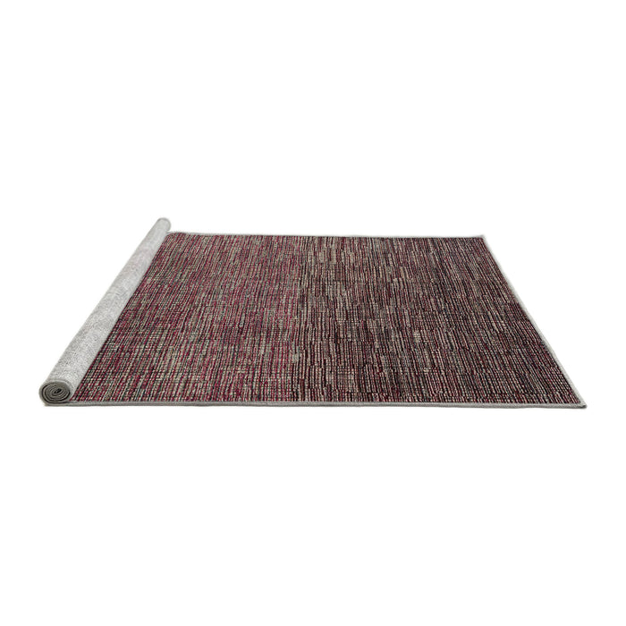 Sideview of Machine Washable Abstract Vermilion Red Rug, wshabs4563