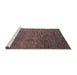 Sideview of Machine Washable Abstract Vermilion Red Rug, wshabs4563