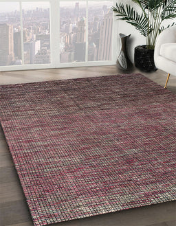 Abstract Red Modern Rug in Family Room, abs4563