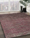 Machine Washable Abstract Vermilion Red Rug in a Family Room, wshabs4563