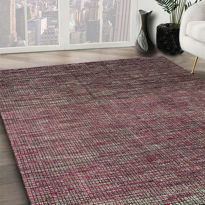 Machine Washable Abstract Vermilion Red Rug in a Family Room, wshabs4563